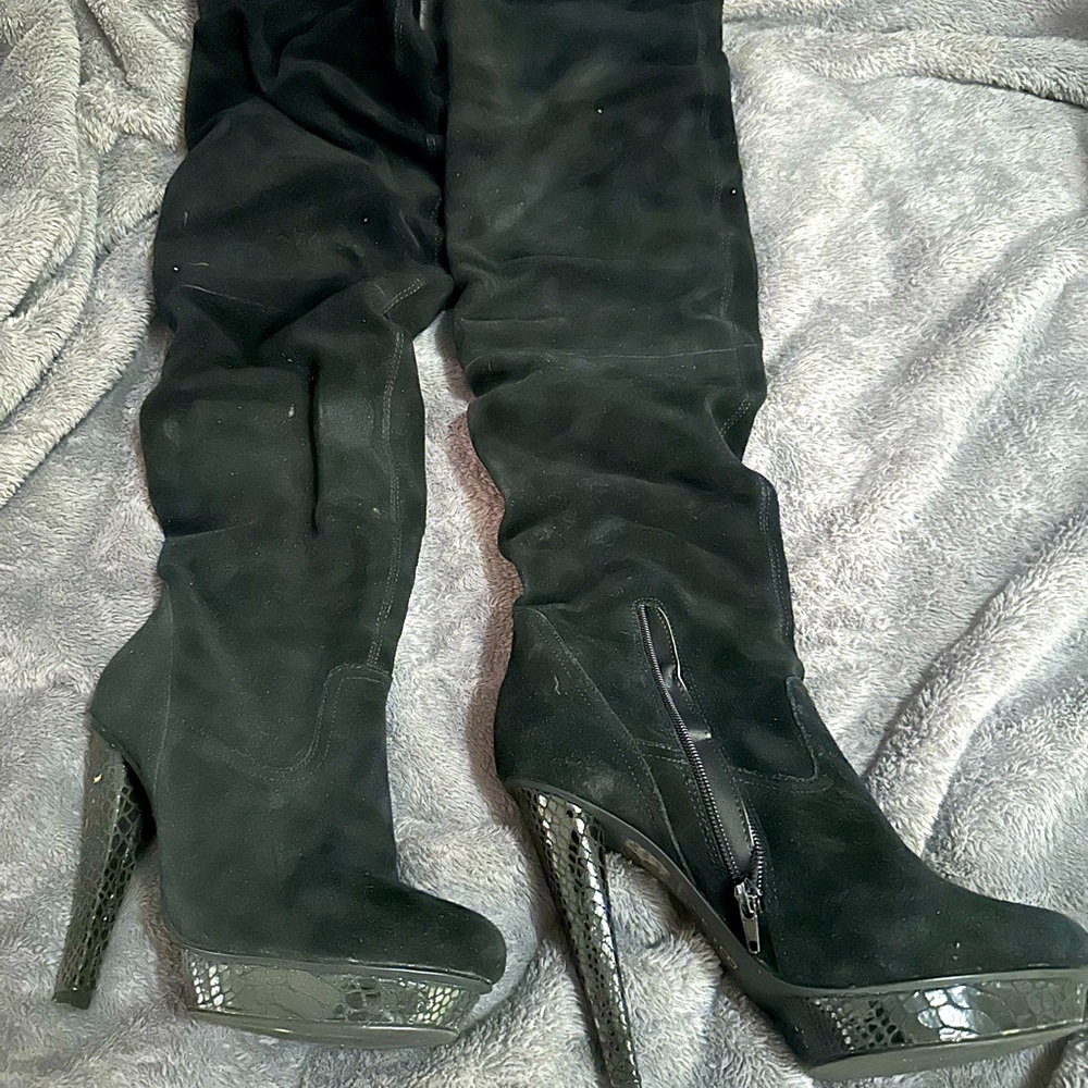 Thigh High Black Heels